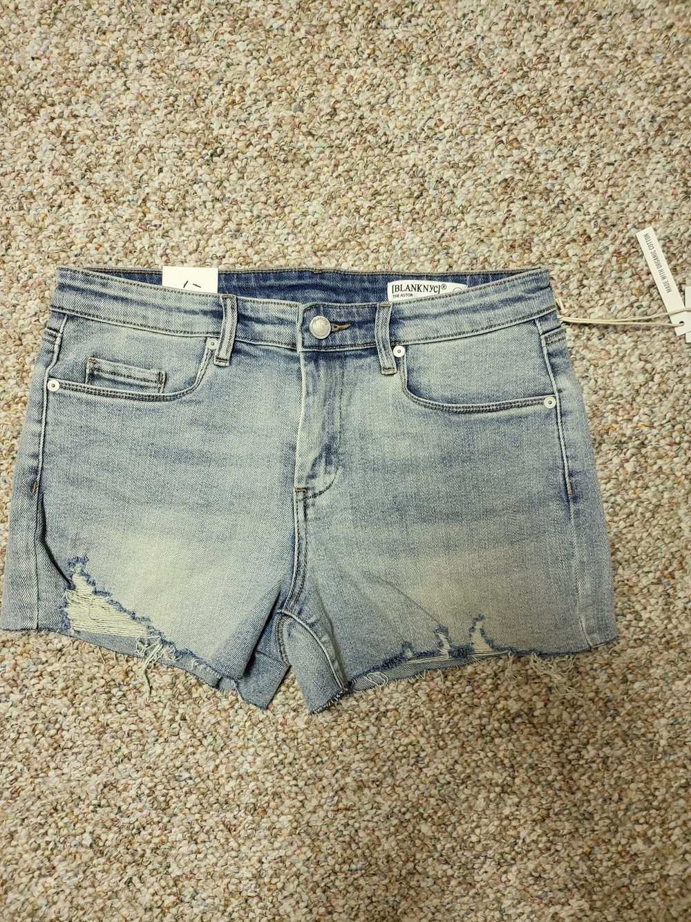 Blank NYC The Astor Denim Jean Shorts Faded Blue Size 28 New Nwt